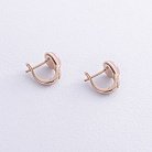 Золоті сережки "Сердечки" (рожевий опал, діаманти) сб0526sc от ювелирного магазина Оникс - 2