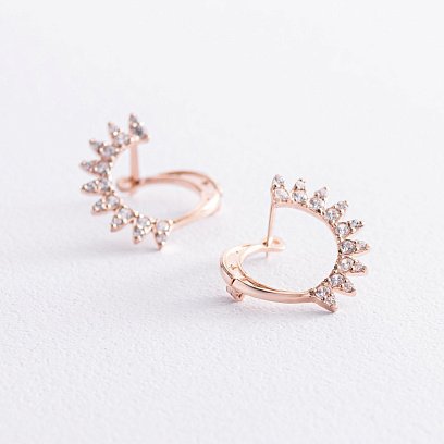 Золоті сережки з фіанітами с07484