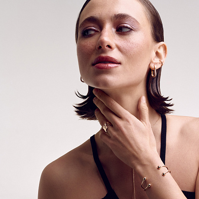 Золоті сережки "Camille" з фіанітами с09281 №5