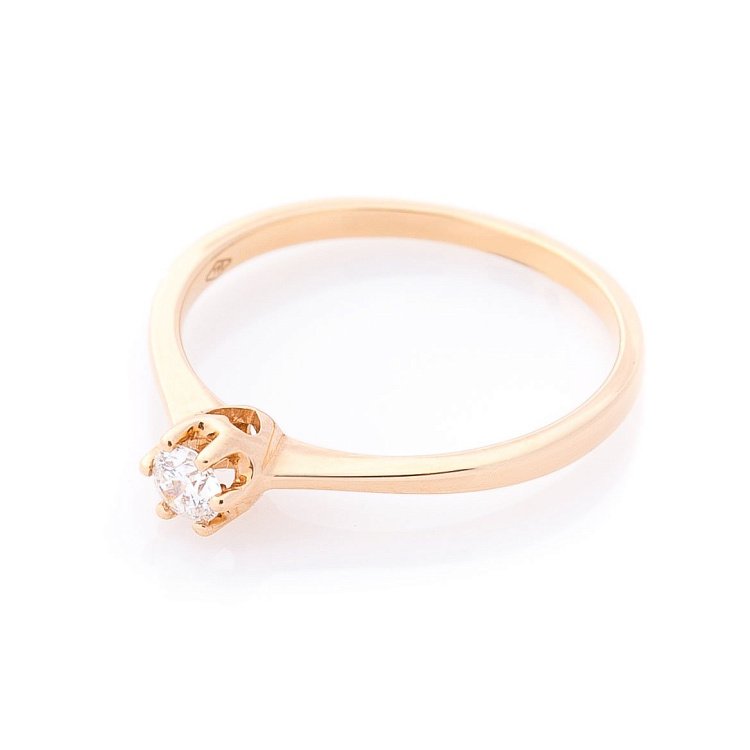 Золота заручальна каблучка з діамантом кб0162са від ювелірного магазину Онікс - 1