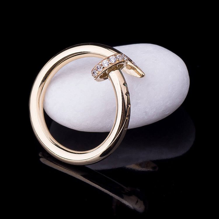 Кольцо "Гвоздик" с фианитами к03844 от ювелирного магазина Оникс - 2