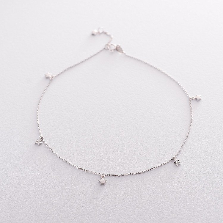 Золотой браслет на ногу "Звезды" б04216 от ювелирного магазина Оникс