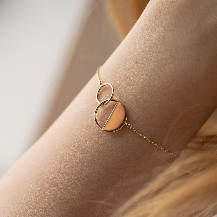 Золотий браслет "Переплетення" б04374 від ювелірного магазину Онікс - 13