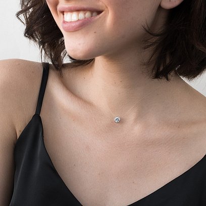 Камінчик на лісці (фіаніт в золоті) кол01069 №2