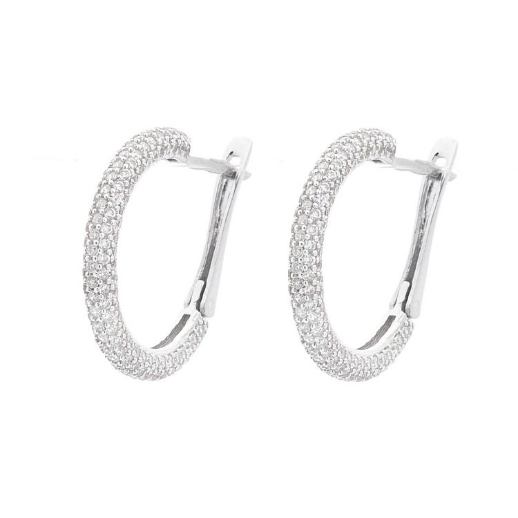 Золотые серьги с фианитами с03676 от ювелирного магазина Оникс