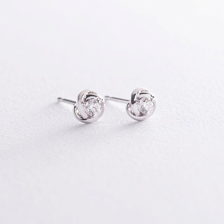 Золотые серьги-пусеты с бриллиантами сб0226ca от ювелирного магазина Оникс