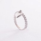 Серебряное кольцо "Сердечко" с фианитами 069810 от ювелирного магазина Оникс - 4