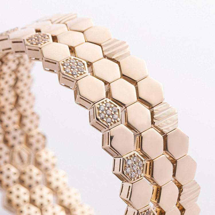 Браслет "Brianna" в желтом золоте (фианиты) б05788 от ювелирного магазина Оникс - 1