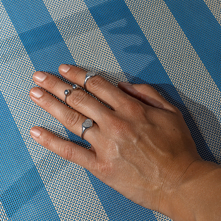 Кольцо "Шарики" в белом золоте к07508 от ювелирного магазина Оникс - 17