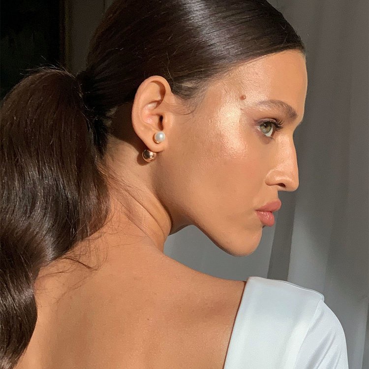 Золотые серьги "Шарики" с жемчугом с03441 от ювелирного магазина Оникс - 6