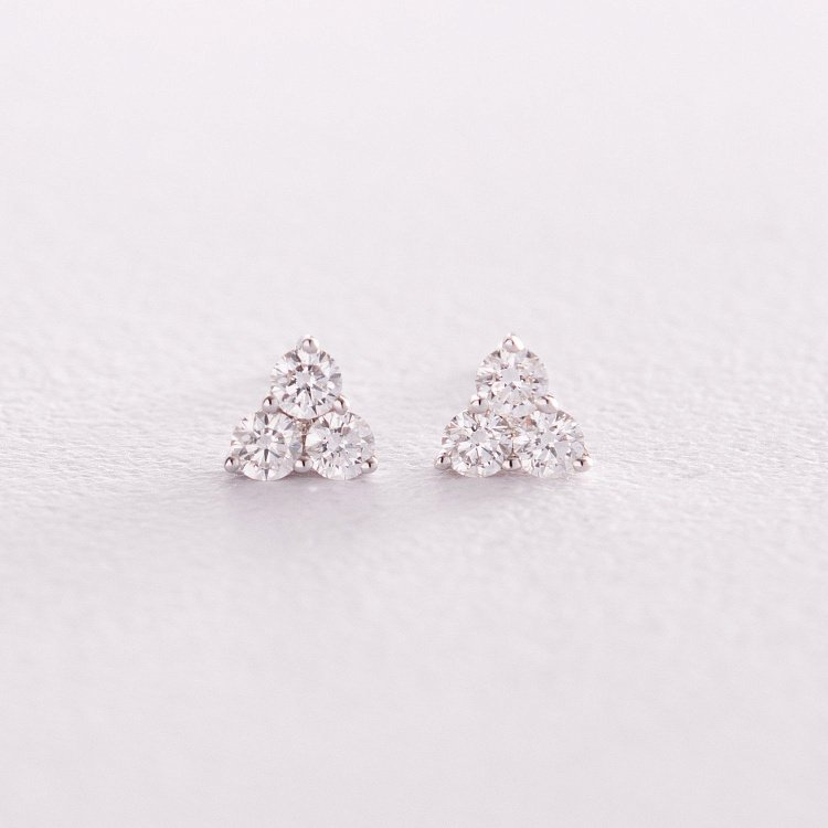 Золоті сережки - пусети з діамантами сб0402mi від ювелірного магазину Онікс