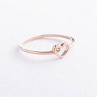 Каблучка "Сердечко" в червоному золоті (фіаніт) к08487 от ювелирного магазина Оникс - 1