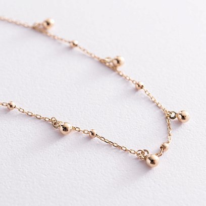 Кольє "Кульки" в жовтому золоті кол01949 №4