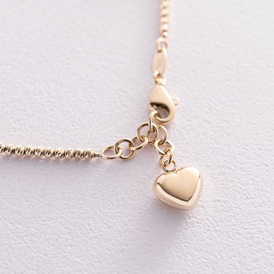 Золотий браслет "Сердечка" б04016 №5