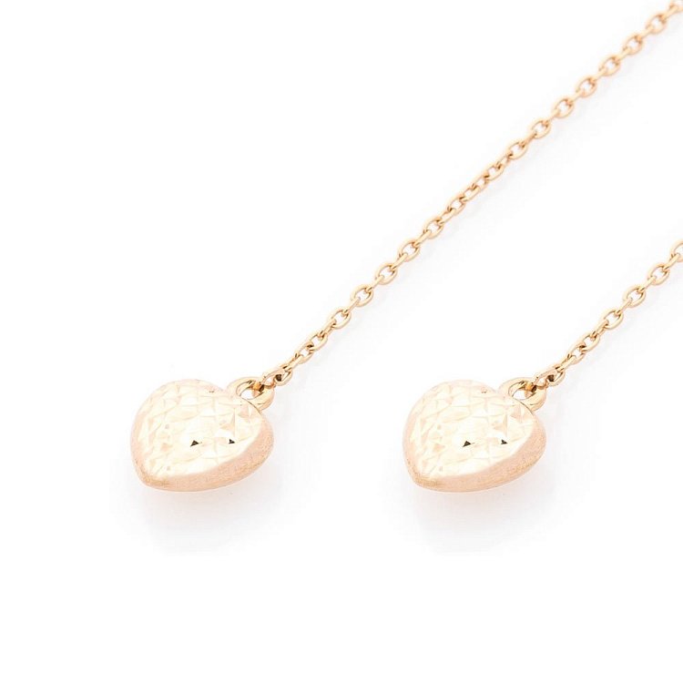 Золоті сережки-протяжки "Сердечка" с05434 від ювелірного магазину Онікс - 1