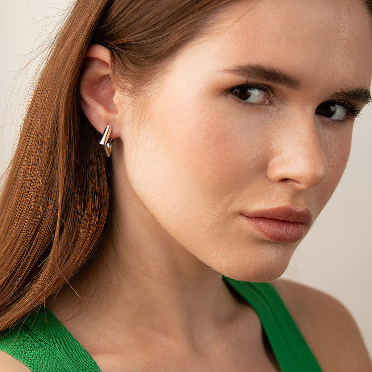 Срібні сережки "Ромби" 7367 від ювелірного магазину Онікс - 1