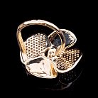 Золотое кольцо "Клевер" с фианитами к04291 от ювелирного магазина Оникс - 1