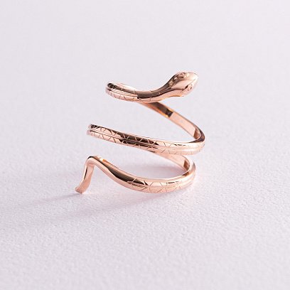 Кольцо "Змея" в красном золоте к06935