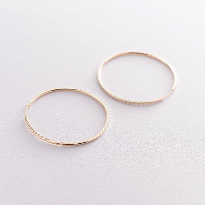 Сережки - кільця в жовтому золоті (4.6 см) с07319 №3