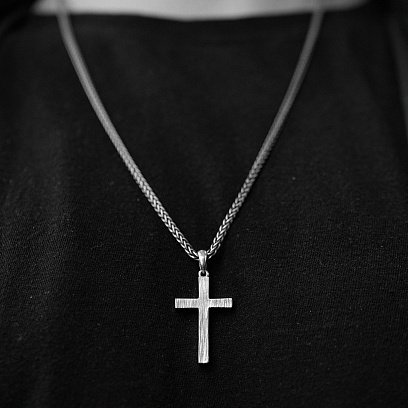 Срібний хрестик з чорнінням 132700ч №5