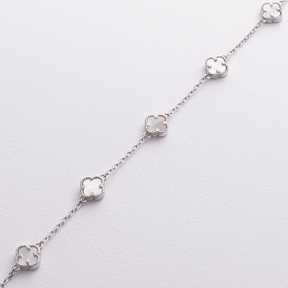 Срібний браслет "Конюшина" (перламутр) 141842 №2