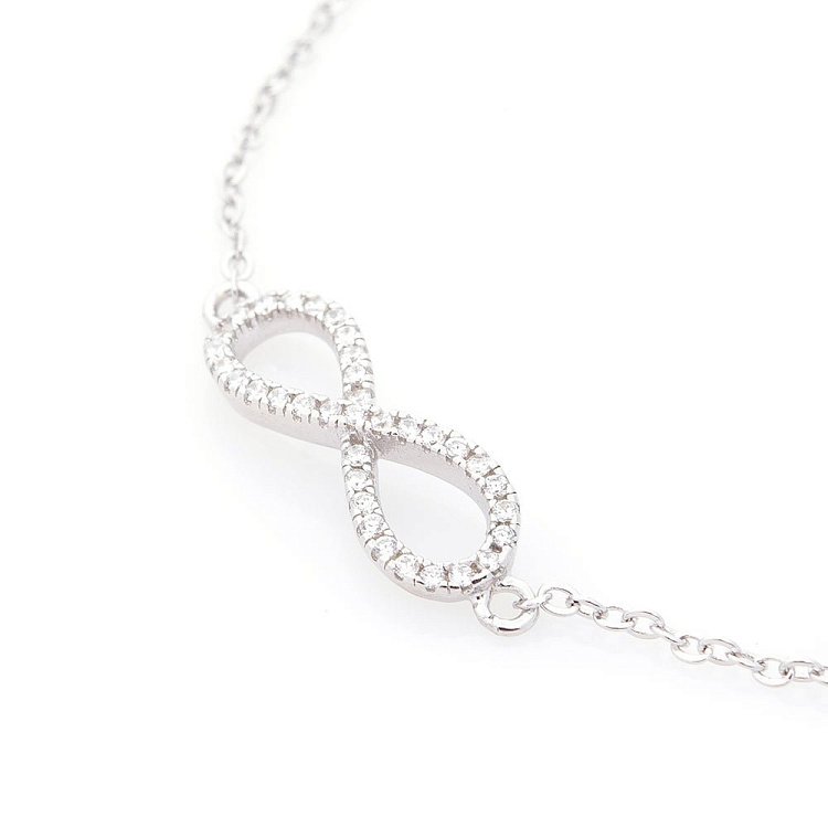 Серебряный браслет "Бесконечность" (фианиты) 141291 от ювелирного магазина Оникс - 1
