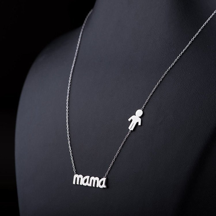 Серебряное колье Мама с мальчиком 18554 от ювелирного магазина Оникс - 5