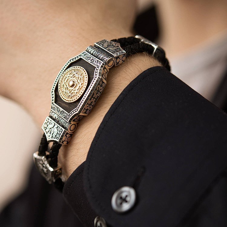 Срібний браслет "Вірменська Зірка" (ебенове дерево) 817 від ювелірного магазину Онікс - 1