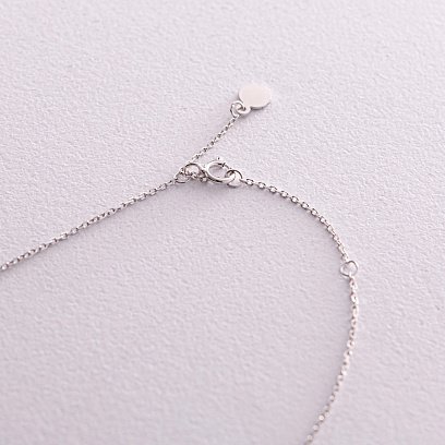 Серебряное колье с разноцветной позолотой (фианит) 181229 №3