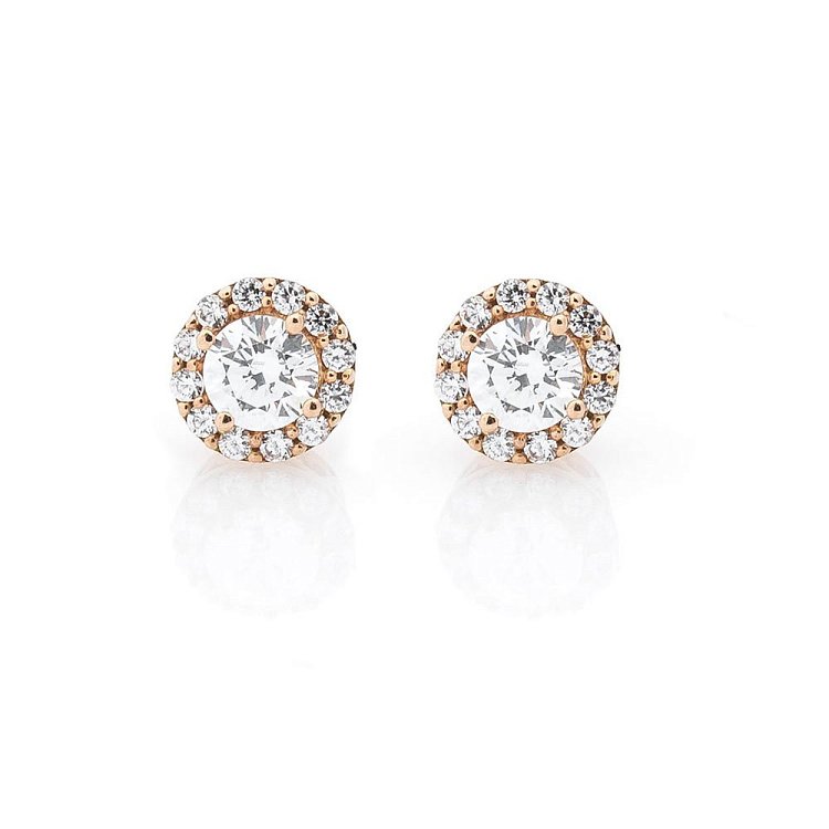 Золоті сережки-пусети (фіаніти) с05428 від ювелірного магазину Онікс - 1