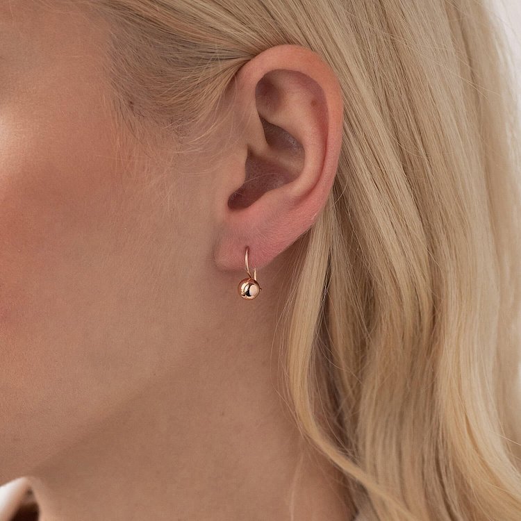 Золотые серьги "Шарики" 470101 от ювелирного магазина Оникс