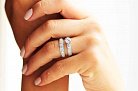 Двойное кольцо с фианитами к01689 от ювелирного магазина Оникс - 4