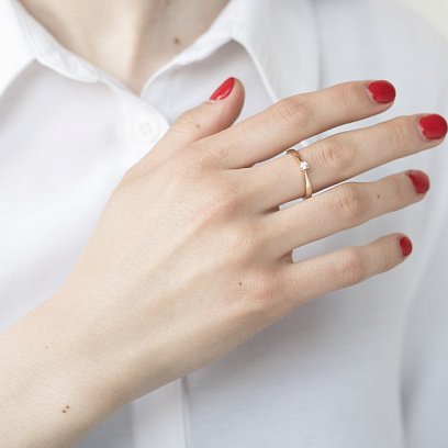 Золота заручальна каблучка (цирконій Swarovski) к06222 №5