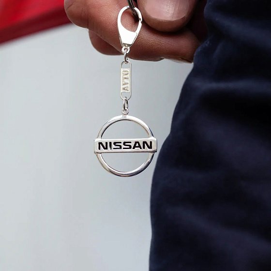 Серебряный брелок для машины "Nissan" 9012.1 №2