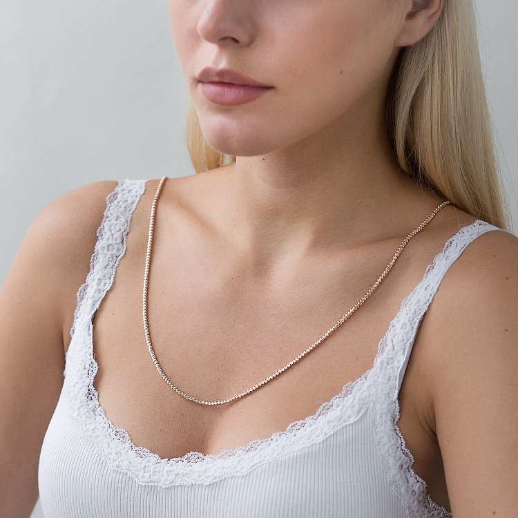 Золотий кульковий ланцюжок ц00304 від ювелірного магазину Онікс - 1