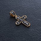 Православный серебряный крест "Распятие Христово. Икона Божией Матери" 133049 от ювелирного магазина Оникс - 4