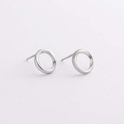 Серебряные серьги "Бесконечность" 7373р №3