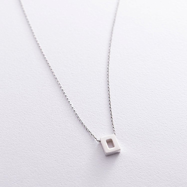 Срібне кольє з буквою "О" 18985О від ювелірного магазину Онікс