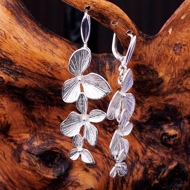 Серьги "Клевер" 12056 от ювелирного магазина Оникс - 3