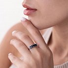 Серебряное кольцо с синтетическими сапфирами 1377/1р-NSPN от ювелирного магазина Оникс - 1
