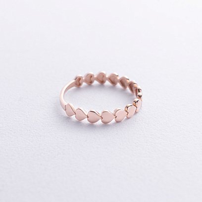 Золота каблучка "Сердечки" к08087