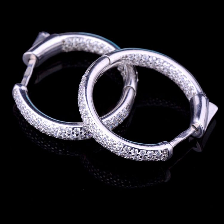 Сережки з фіанітами (родій) 12909 від ювелірного магазину Онікс - 4