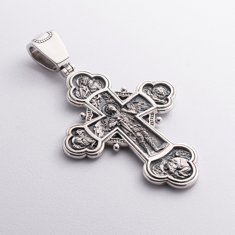 Православный крест "Распятие Христово, Александр Невский, Димитрий Донской, Сергий Радонежский. Архангел Михаил" 133354 от ювелирного магазина Оникс - 2