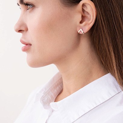 Золотые серьги - пусеты "Акцент" с07444 №5