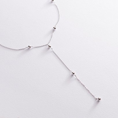 Кольє "Кульки" в білому золоті кол01947