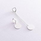 Срібні сережки без каменів "Асиметрія" 122236 от ювелирного магазина Оникс