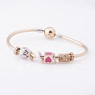 Золотий браслет з Шарм "Сердечко" (фіаніти) б02724 от ювелирного магазина Оникс - 1