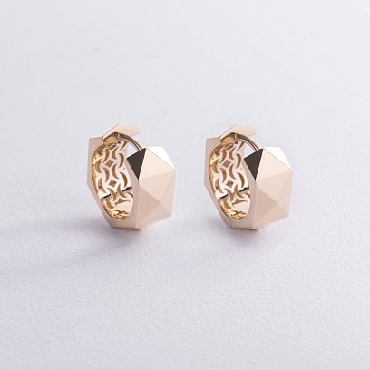 Сережки - кільця "Anna-Lisa" у жовтому золоті с09009