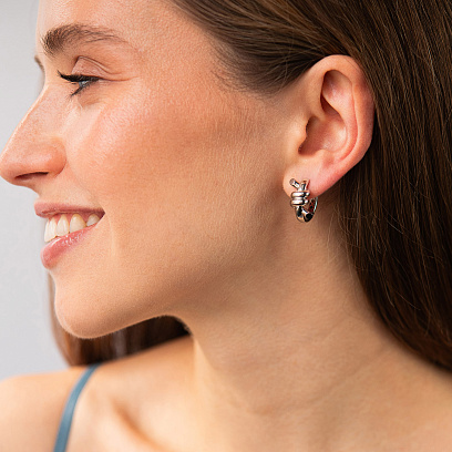 Сережки - кільця "Brigitte" у білому золоті с09562 №4