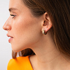 Серьги - кольца в желтом золоте с09006 от ювелирного магазина Оникс - 1